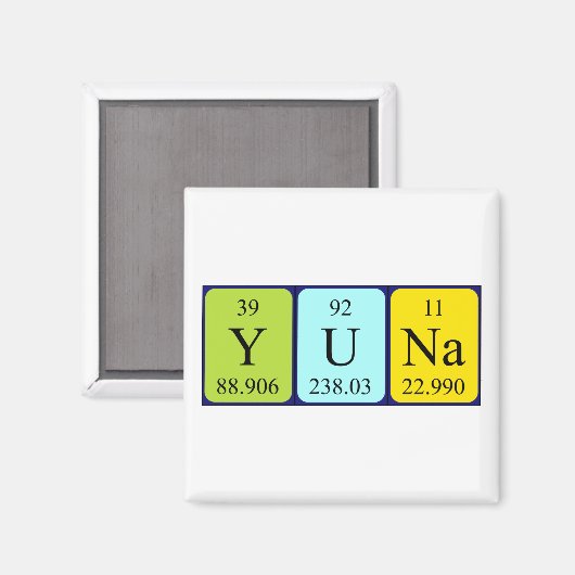 Yuna periodieke table name magnet (Voorkant / Achterkant)