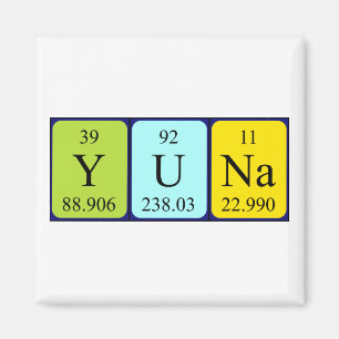 Yuna periodieke table name magnet