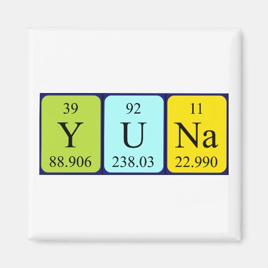 Yuna periodieke table name magnet (Voorkant)