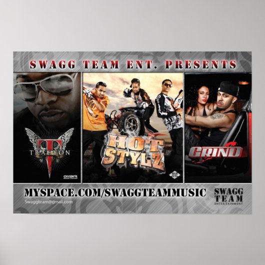 Yung Joc Swagg Team Flyer Back Poster (Voorkant)