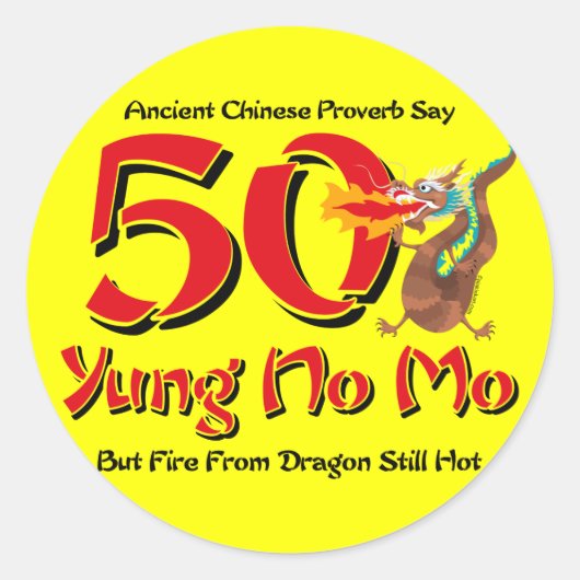 Yung No Mo 50th Birthday Ronde Sticker (Voorkant)