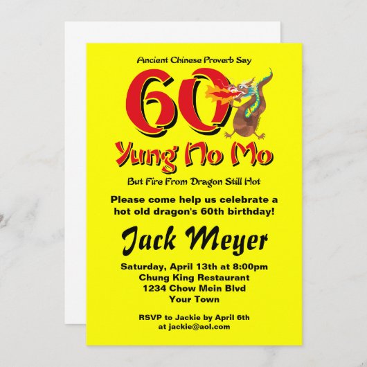 Yung No. Mo 60th Birthday Kaart (Voorkant / Achterkant)