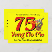 Yung No Mo 75e verjaardag Briefkaart Uitnodiging (Voorkant / Achterkant)