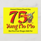 Yung No Mo 75e verjaardag Briefkaart Uitnodiging (Voorkant)