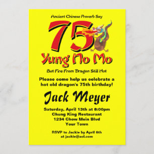 Yung No Mo 75th Verjaardag Kaart