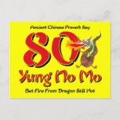 Yung No Mo 80e verjaardag Briefkaart Uitnodiging (Voorkant)