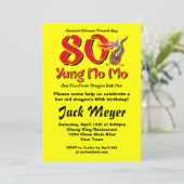Yung No Mo 80th Birthday Kaart (Staand voorkant)