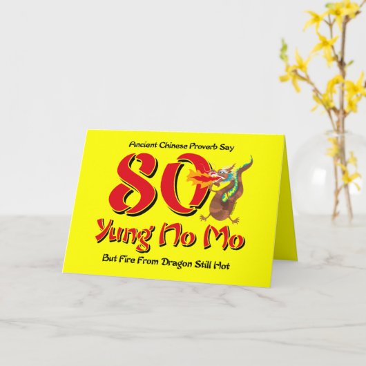 Yung No Mo 80th Verjaardag Kaart (Gele Bloem)