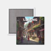 Yunnan Lijiang china Reizen Magneet (Voorkant / Achterkant)
