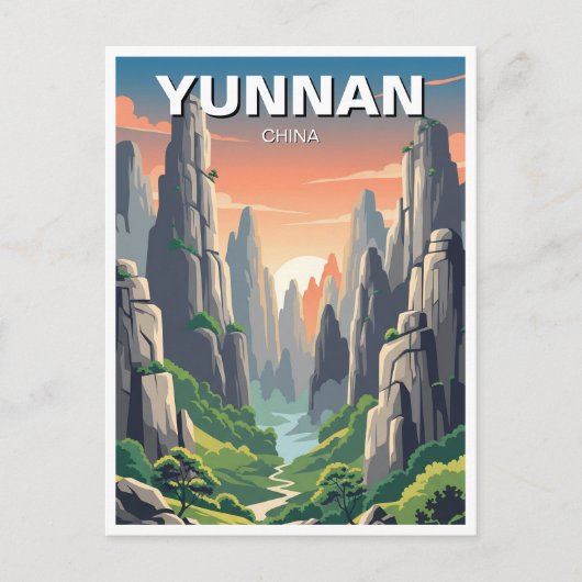 Yunnan Stone Forest China Briefkaart (Voorkant)