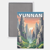 Yunnan Stone Forest China Magneet (Voorkant / Achterkant)