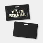 Yup Im Essential Badge (Voor- en achterkant)