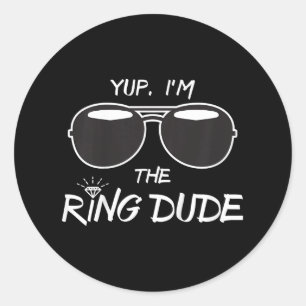 Yup in the Ring Dude - Grappige Kinder ringdrager Ronde Sticker