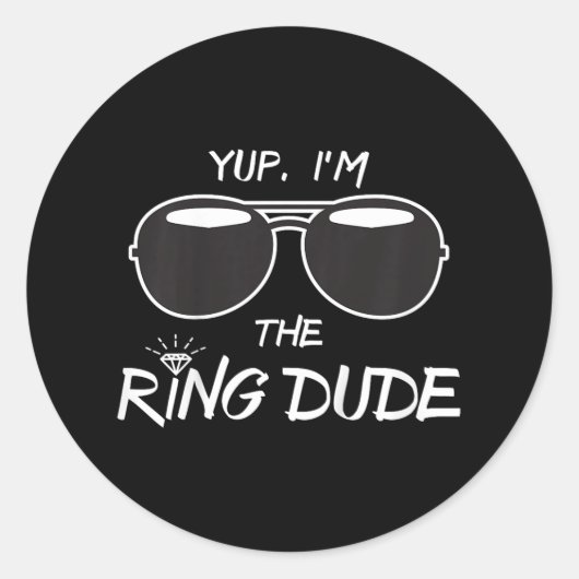 Yup in the Ring Dude - Grappige Kinder ringdrager Ronde Sticker (Voorkant)