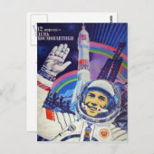 Yuri Gagarin briefkaart (Voorkant / Achterkant)