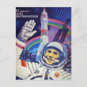 Yuri Gagarin briefkaart (Voorkant)
