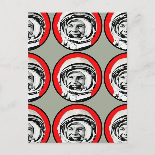Yuri Gagarin - Sovjet Hero & Cosmonaut Briefkaart (Voorkant)