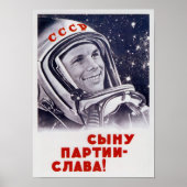 Yuri Gagarin - Sovjetruimtepropaganda Poster (Voorkant)