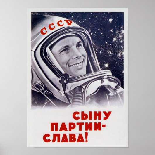 Yuri Gagarin - Sovjetruimtepropaganda Poster (Voorkant)