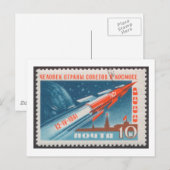 Yuri Gagarin Vostok 1 is het eerste Man in de ruim Briefkaart (Voorkant / Achterkant)