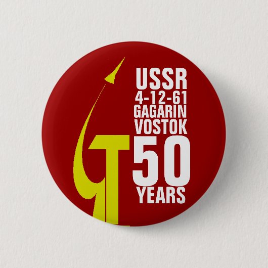 YURI GAGARIN VOSTOK ONE RONDE BUTTON 5,7 CM (Voorkant)