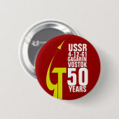 YURI GAGARIN VOSTOK ONE RONDE BUTTON 5,7 CM (Voorkant /achterkant)