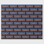 Yuri Vorname Name Graffiti blue orange Cadeaupapier (Vlak)