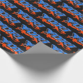 Yuri Vorname Name Graffiti blue orange Cadeaupapier (Hoek)