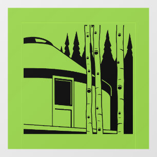 Yurt die in Natuur leeft Raamsticker