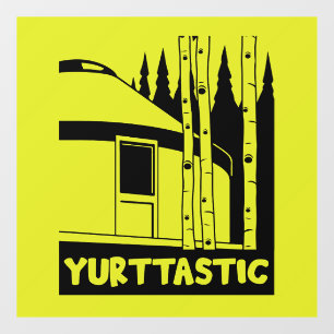 Yurt die in Natuur leeft Raamsticker