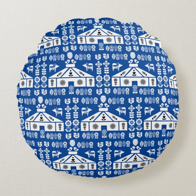 Yurt die in Natuur leeft Rond Kussen (Voorkant)