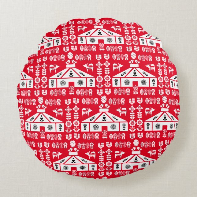 Yurt die in Natuur leeft Rond Kussen (Voorkant)