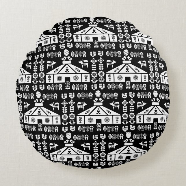 Yurt die in Natuur leeft Rond Kussen (Voorkant)