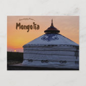 Yurt en zonsondergang in Mongolië Briefkaart (Voorkant)