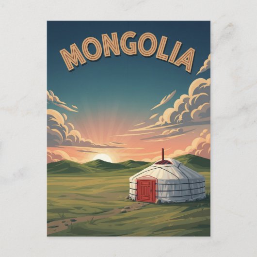 Yurt in Mongolia Travel Briefkaart (Voorkant)