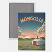 Yurt in Mongolië Reizen Magneet (Voorkant / Achterkant)