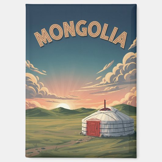 Yurt in Mongolië Reizen Magneet (Voorkant)