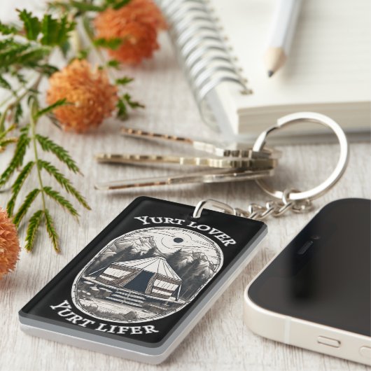 Yurt Lover Yurt Lifer Grappige Yurt Tent Sleutelhanger (Voorkant Rechts)