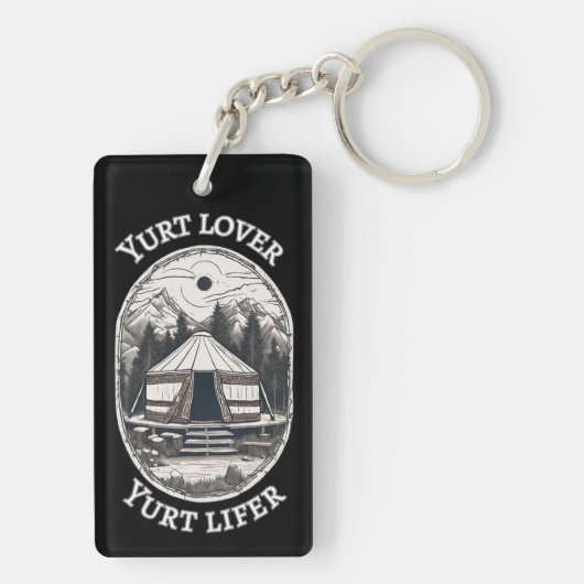 Yurt Lover Yurt Lifer Grappige Yurt Tent Sleutelhanger (achterkant)