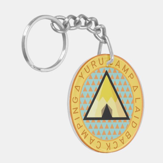 Yuru Camp Badge - relaxte camping Logo Sleutelhanger (Voorkant Links)