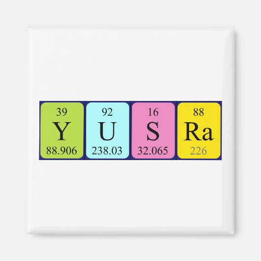 Yusra periodiek table name magnet (Voorkant)