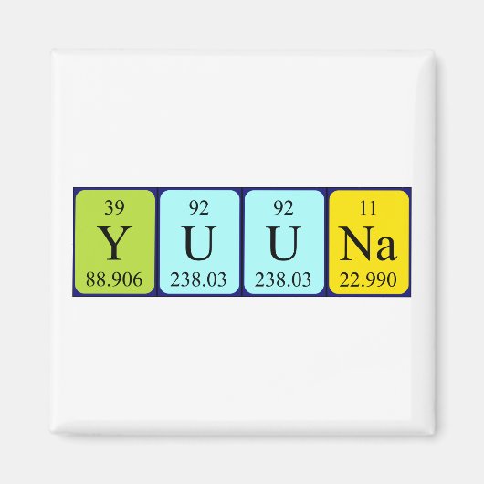 Yuuna periodiek table name magnet (Voorkant)