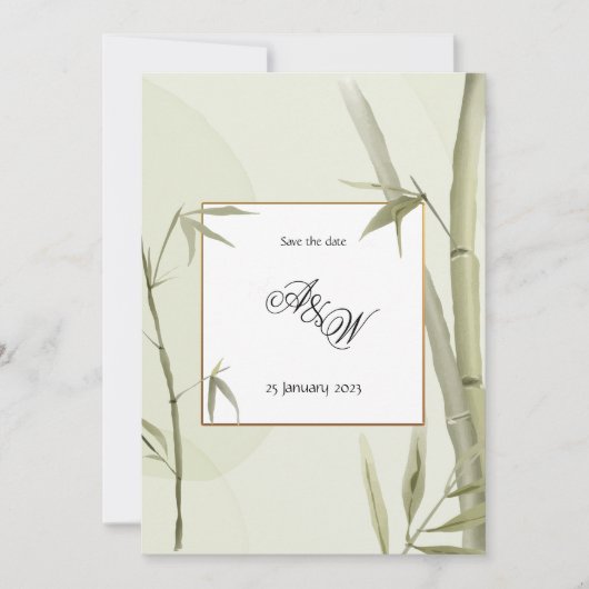 YUUP Bamboo bruiloft uitnodiging greenered themed (Voorkant)