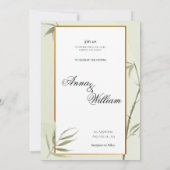 YUUP Bamboo bruiloft uitnodiging greenered themed (Achterkant)