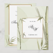 YUUP Bamboo bruiloft uitnodiging greenered themed (Voorkant / Achterkant)