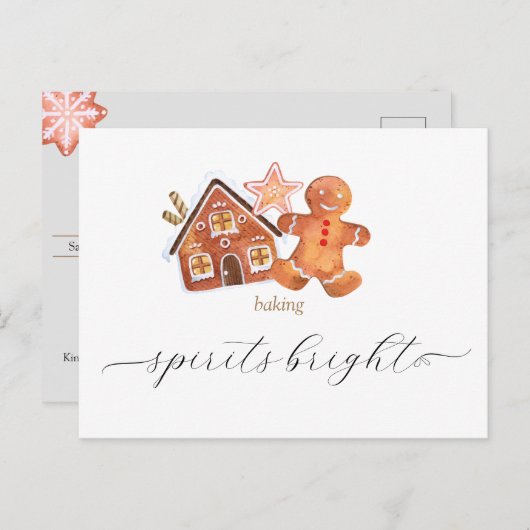 YUUP Leuke kleine kerstkaart Aankondigingskaart (Voorkant / Achterkant)