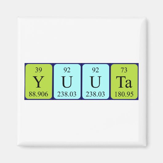 Yuuta periodiek table name magnet (Voorkant)