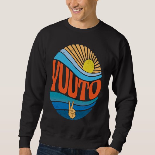 Yuuto Vintage Zonsondergang Yuuto Groovy Tie Dye Trui (Voorkant)