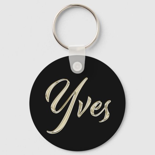 Yves Name whitegold Button Schlüsselanhänger Sleutelhanger (Voorkant)