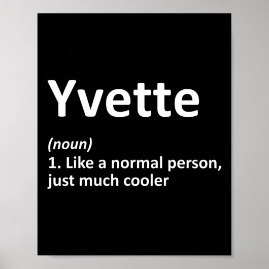 Yvette Definitie Persoonlijke Naam Grappige Verjaa Poster (Voorkant)